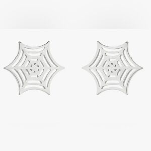 Stainless Steel Hollowed Out Spider Web Earrings 9mm